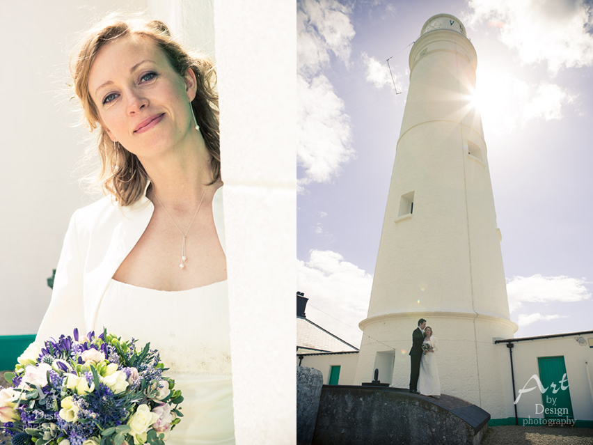 wedding photographer nash point lighthouse