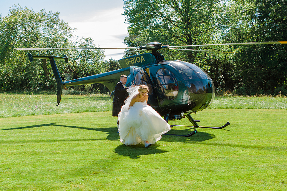 Helicopter wedding Miskin manor