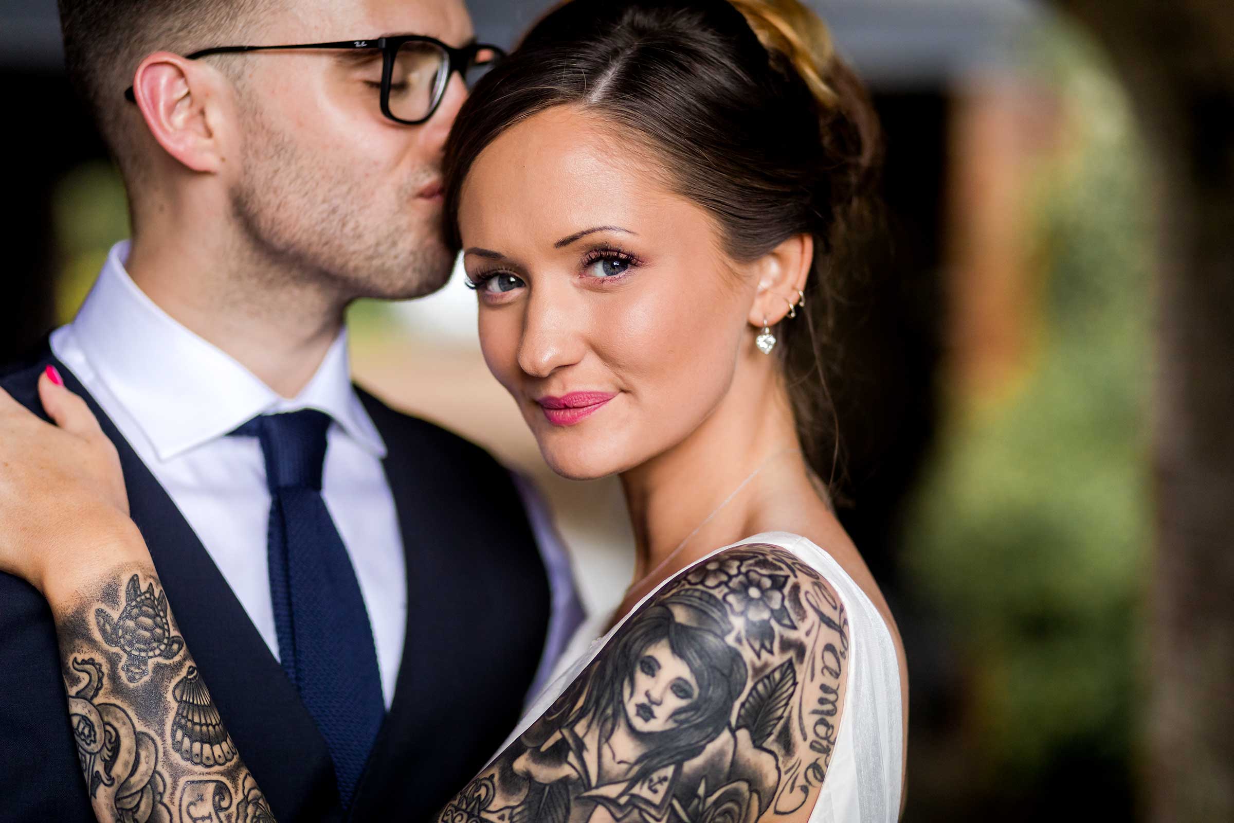 Bride with Tattoos - Wedding Photographer Newport, South Wales