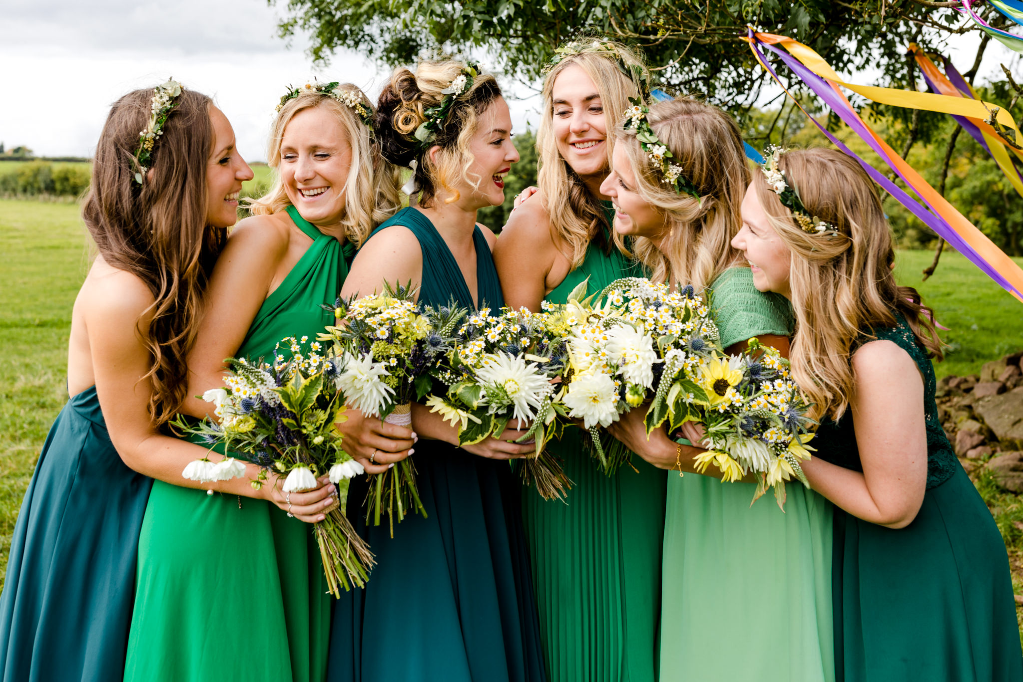 Green bridesmaid dresses