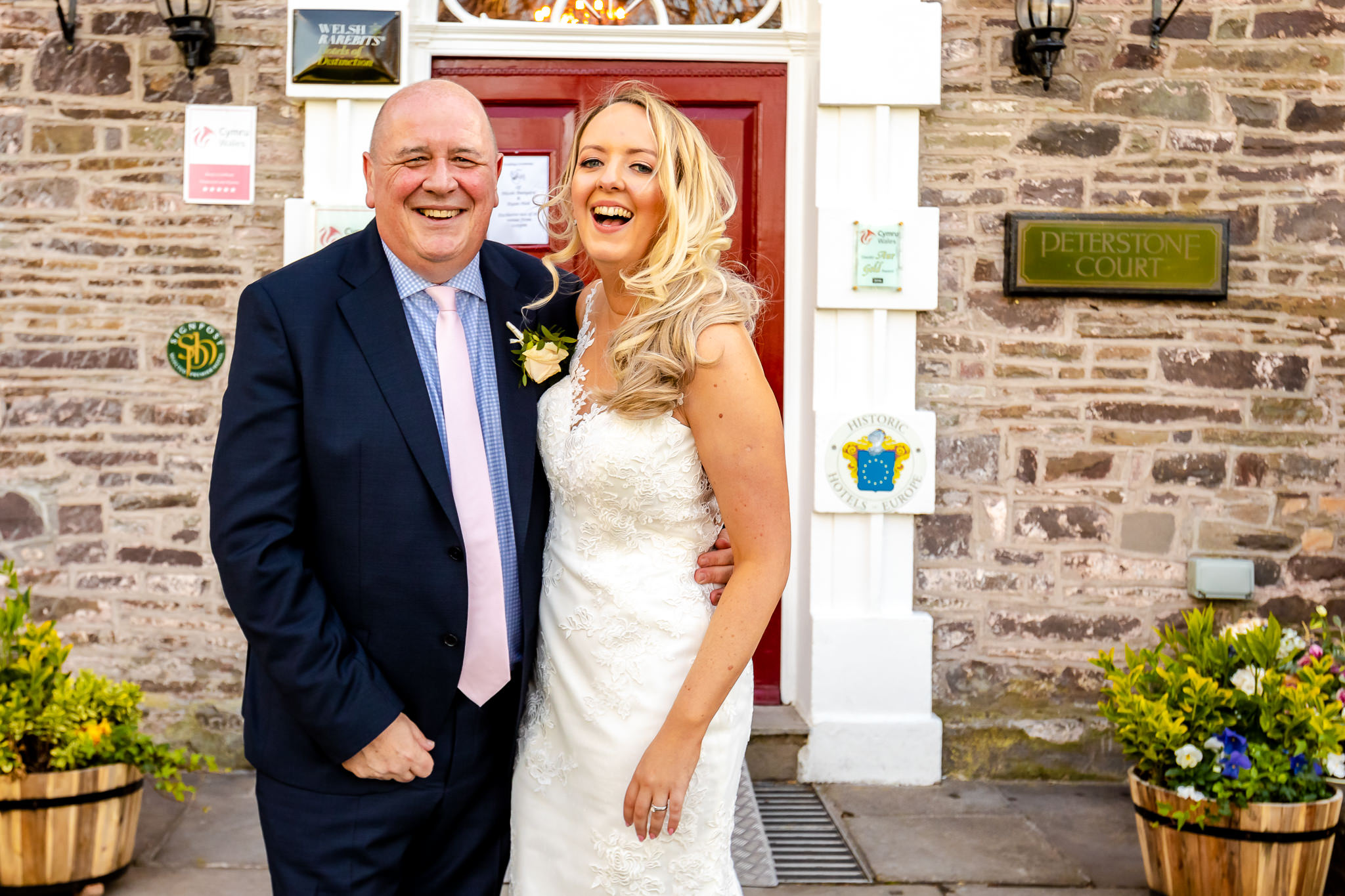 Bride and dad - Peterstone Court wedding