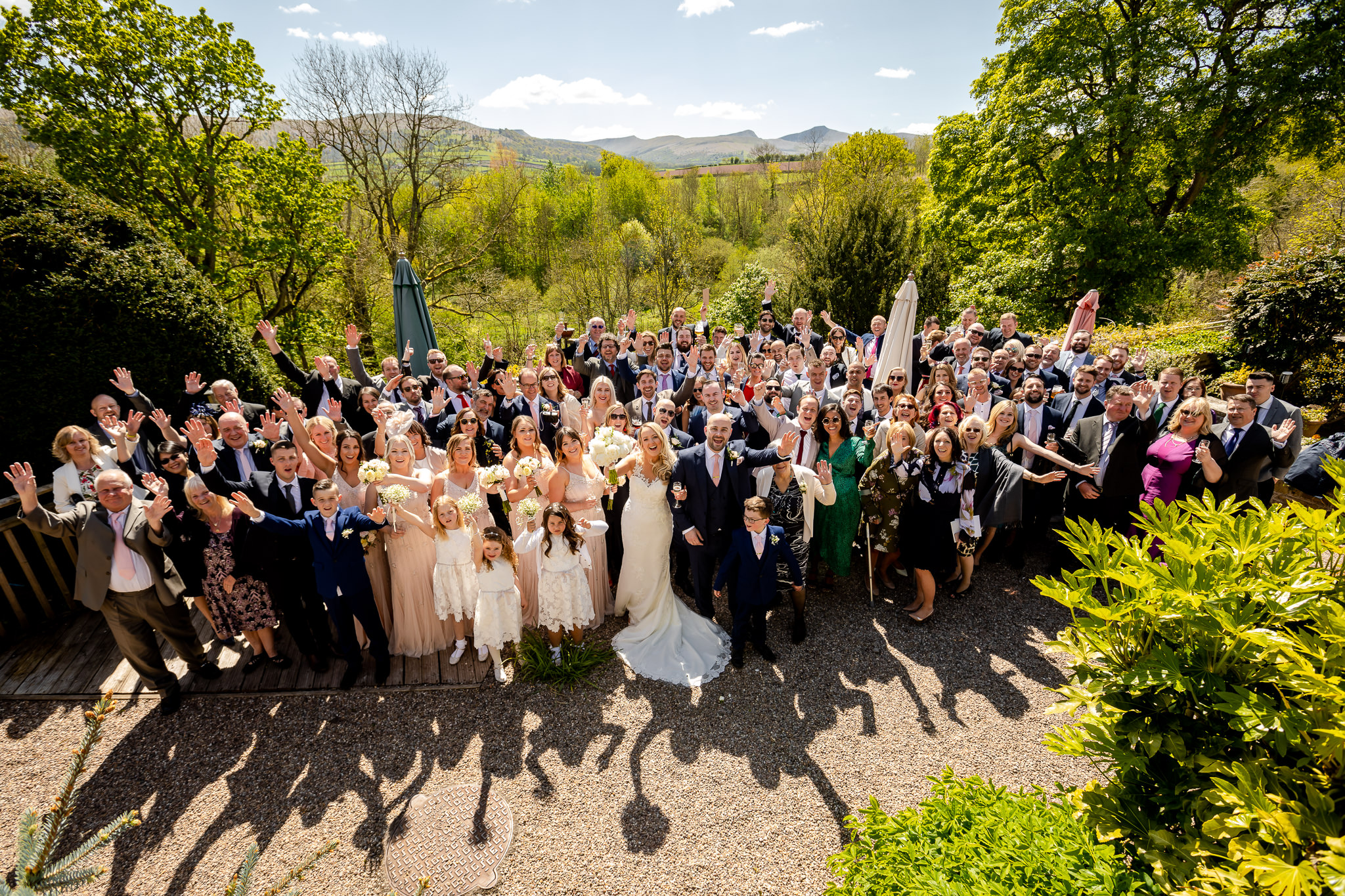 Peterstone court wedding group photo