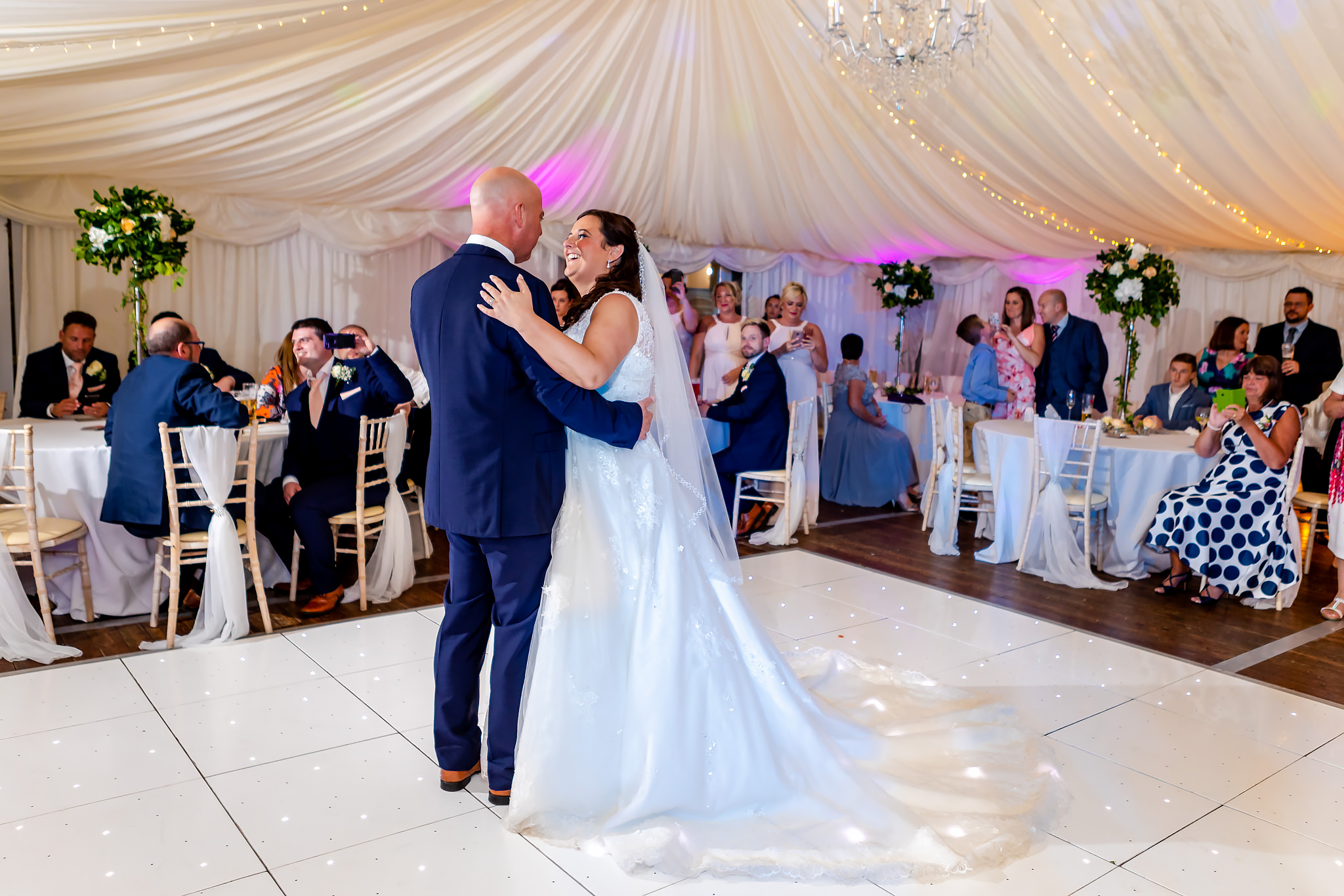 Bryngarw House Wedding Photography - Bride and Groom first dance