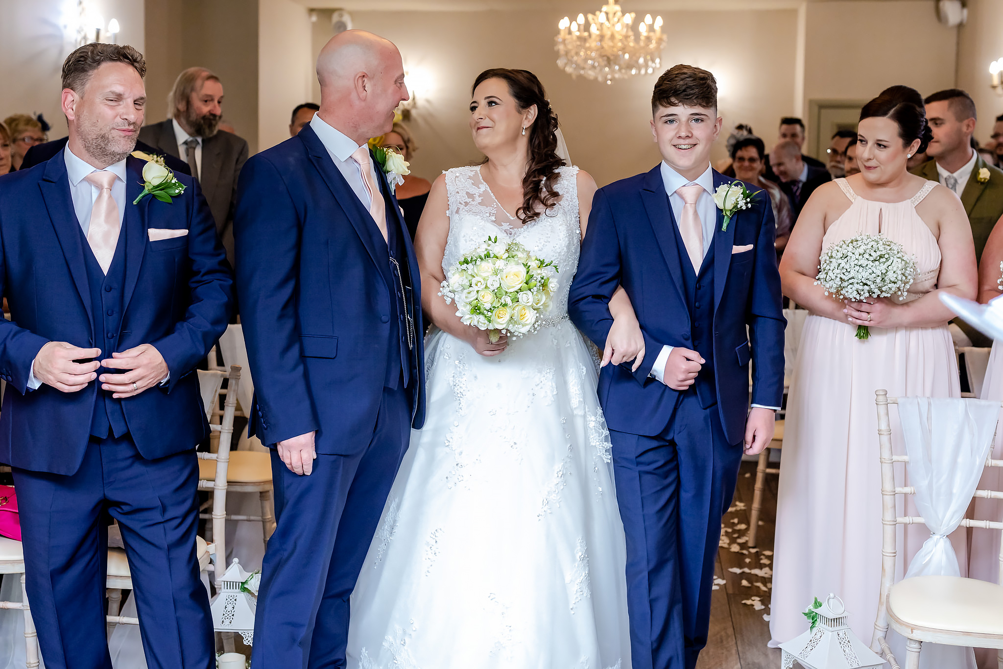 Bryngarw House Wedding Photography - Walking down the aisle