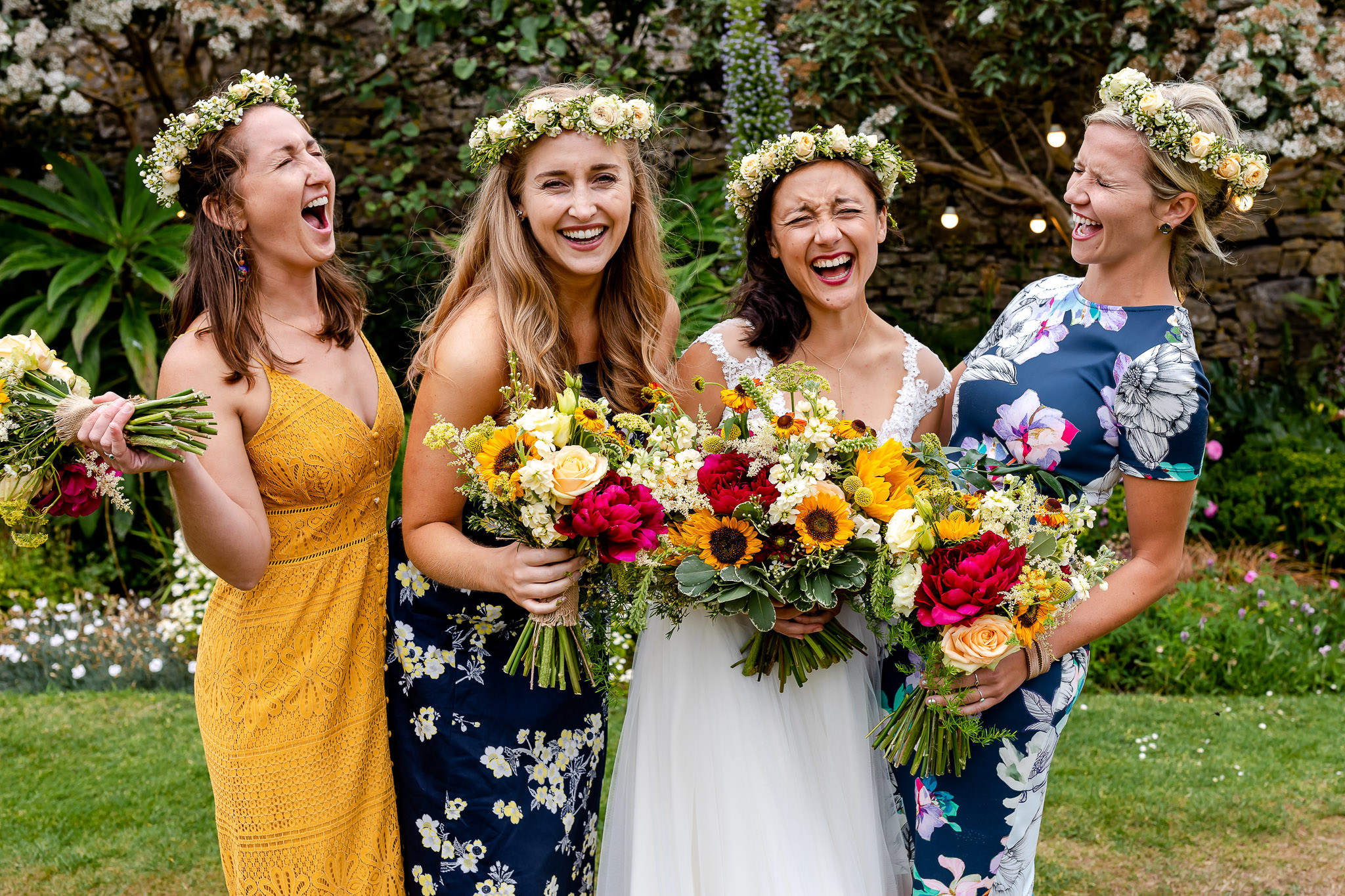 Manorbier Castle Wedding - Bride and Bridesmaids