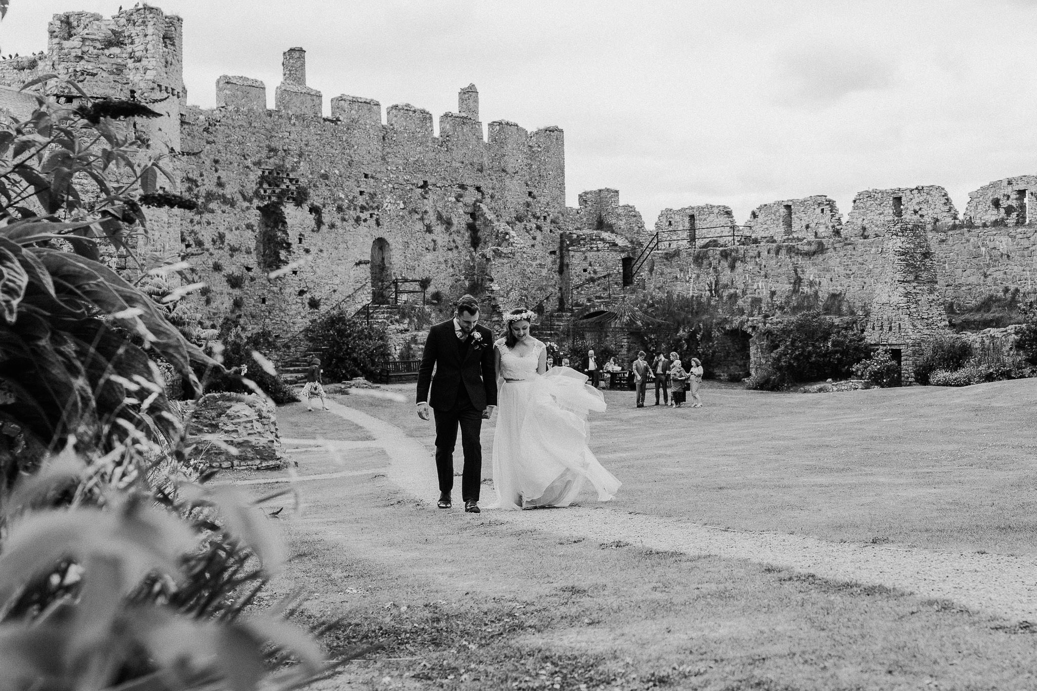 Manorbier Castle Wedding - Bride and Groom
