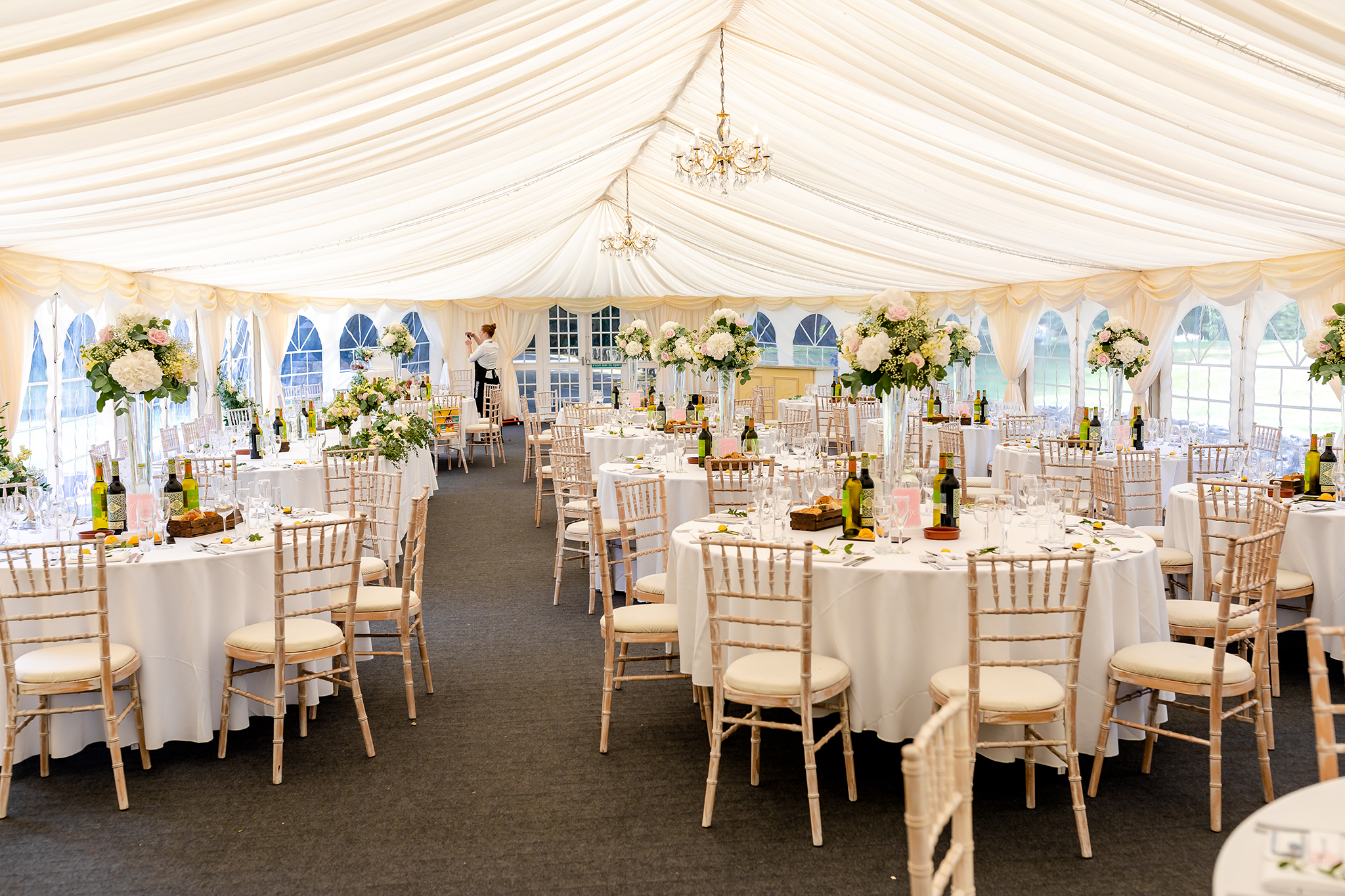 Fonmon castle wedding decorations and room