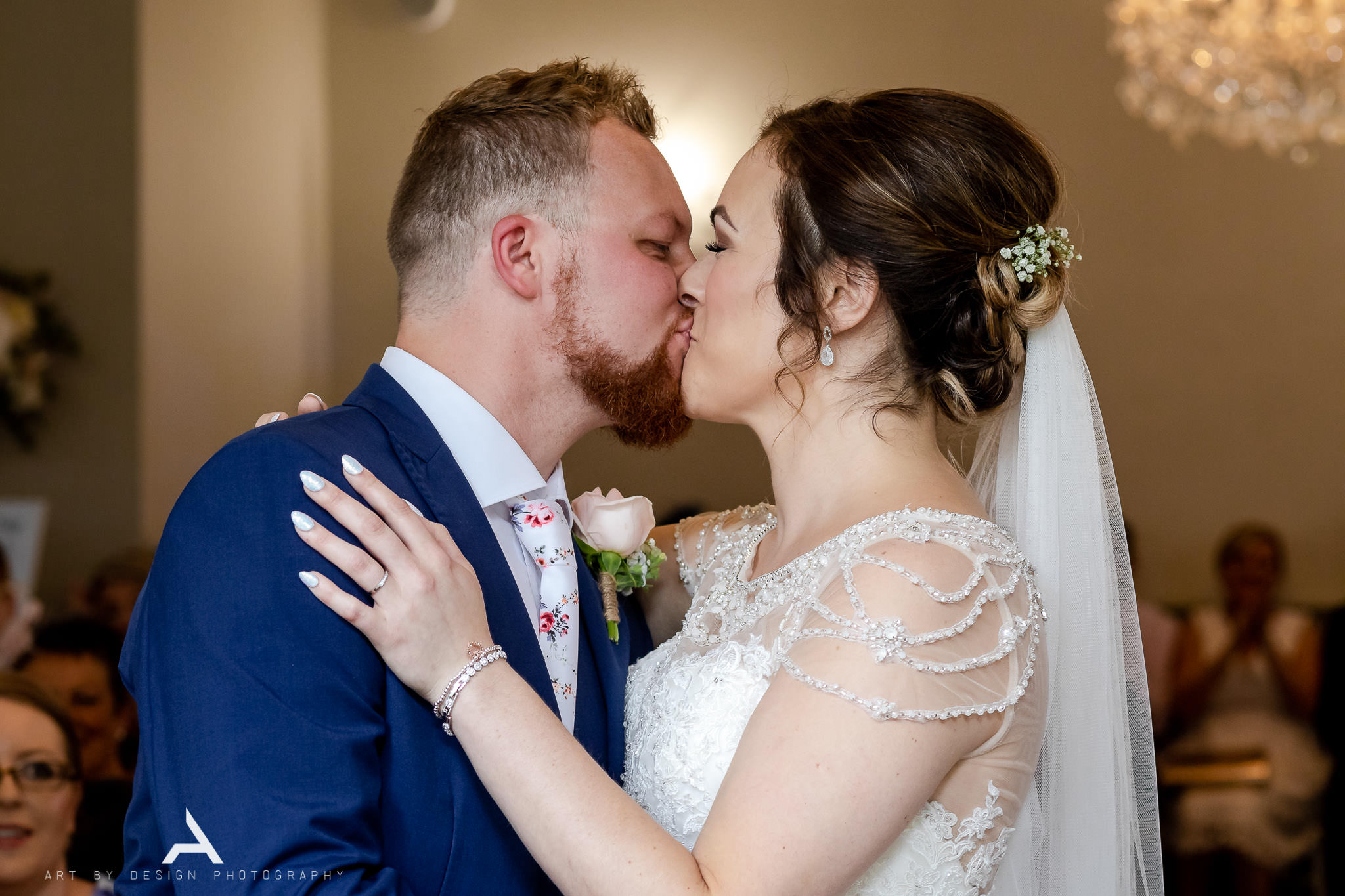 Bryngarw House wedding - First Kiss - Art by Design Photography