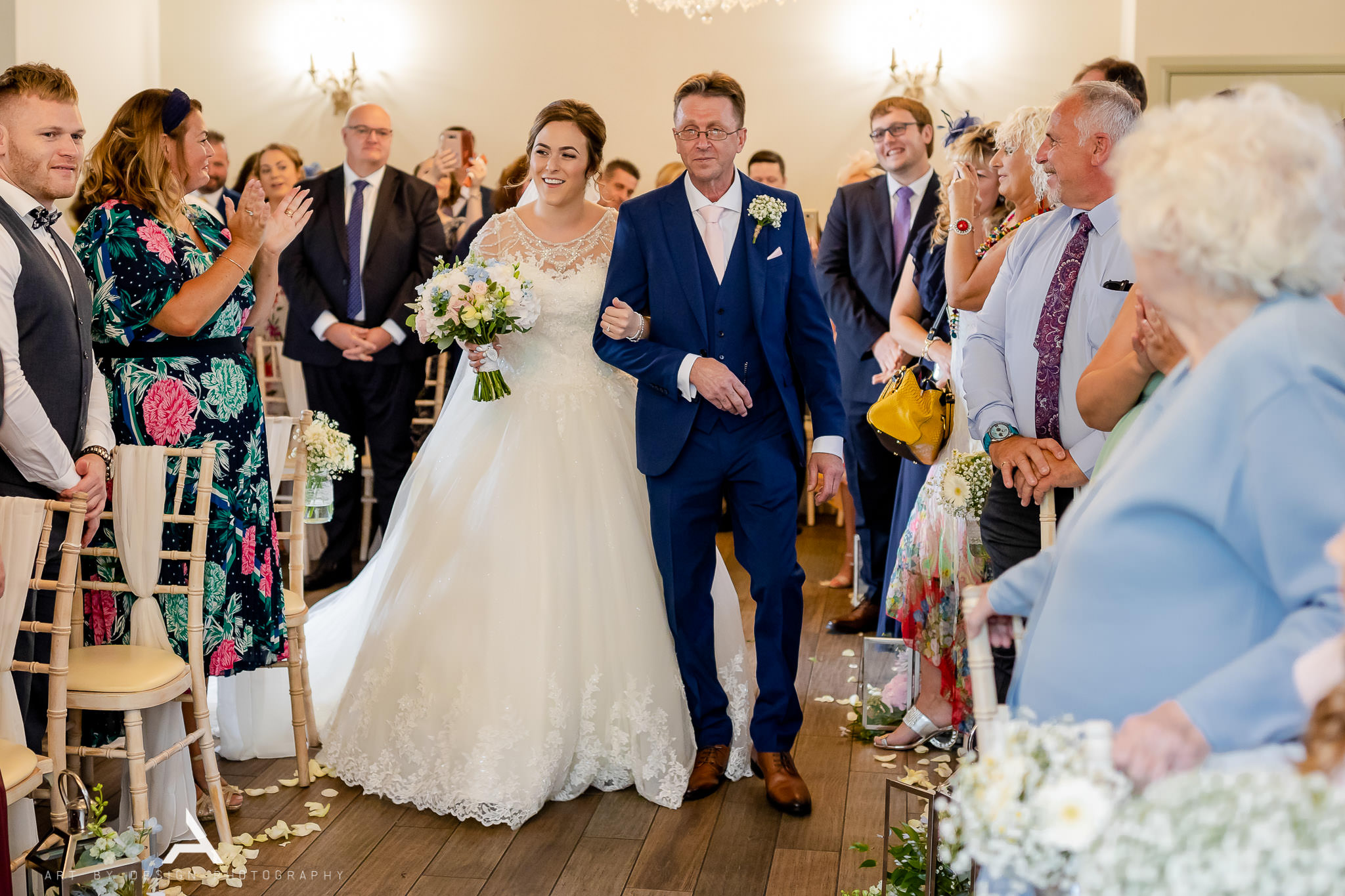Bryngarw House wedding - Bride and Dad - Art by Design Photography