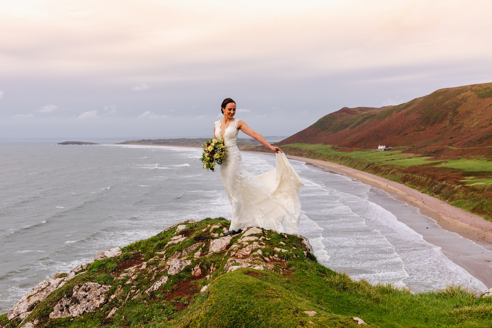 Gower wedding photography rhossili bay