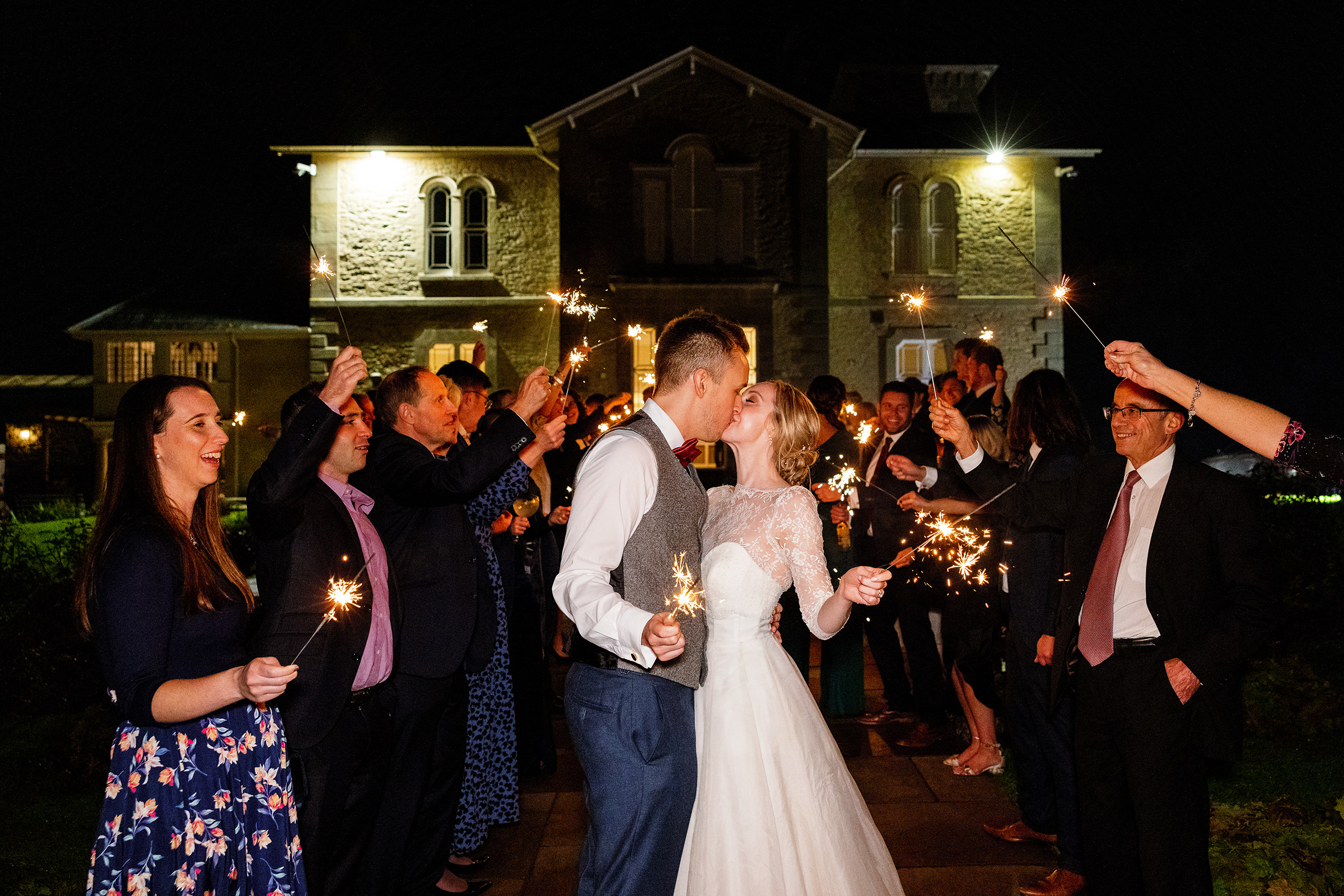 St Tewdrics House Wedding Photography - Sparklers