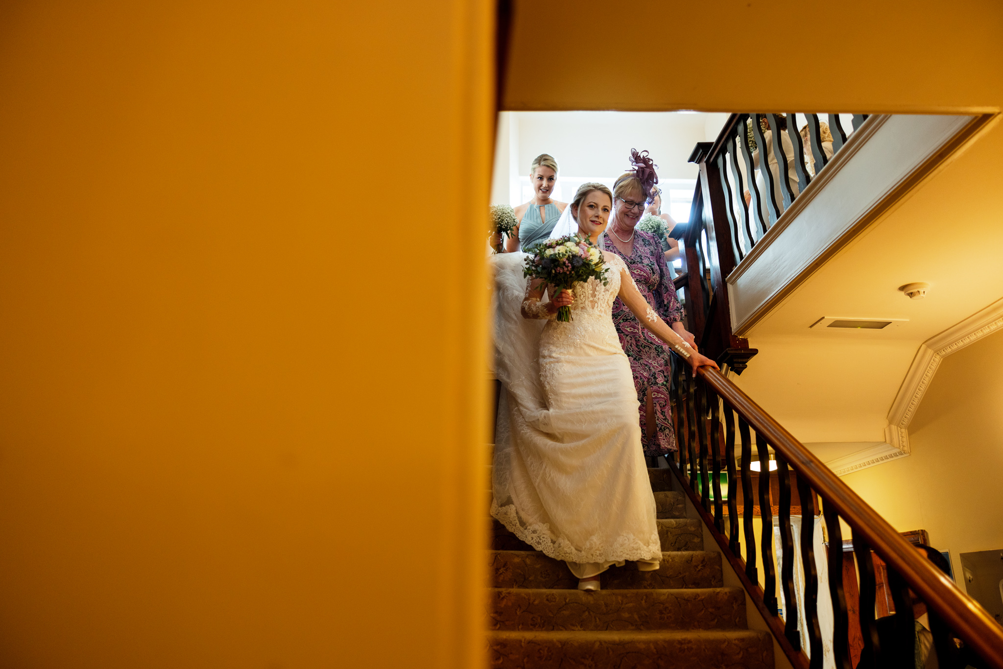 Caer Llan Wedding - Bride arrival