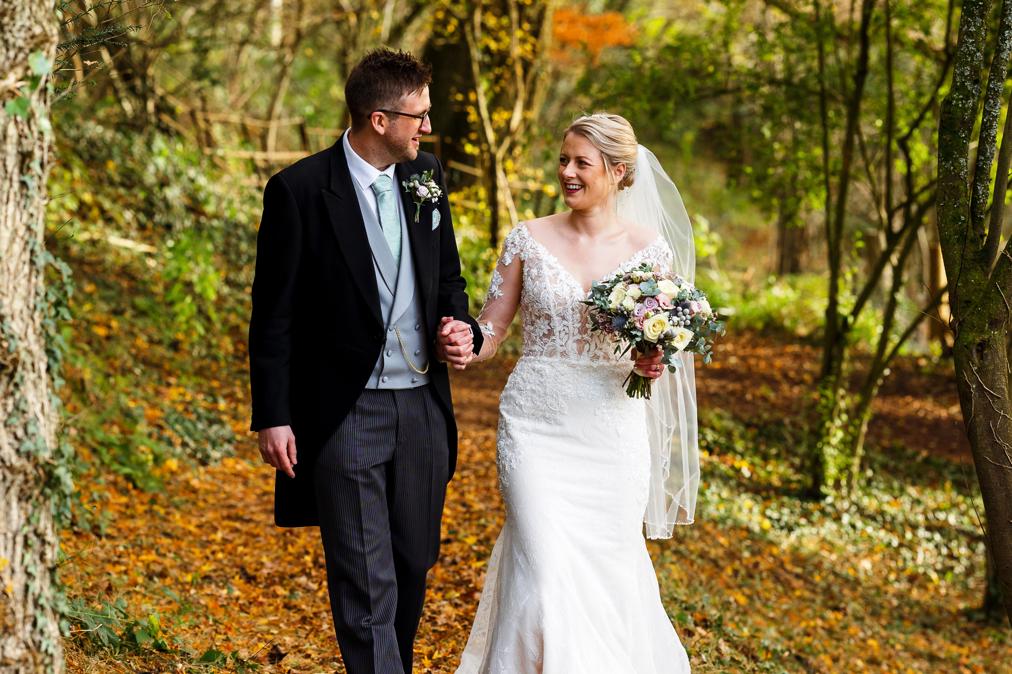 Caer Llan Wedding - Walk through the woodland
