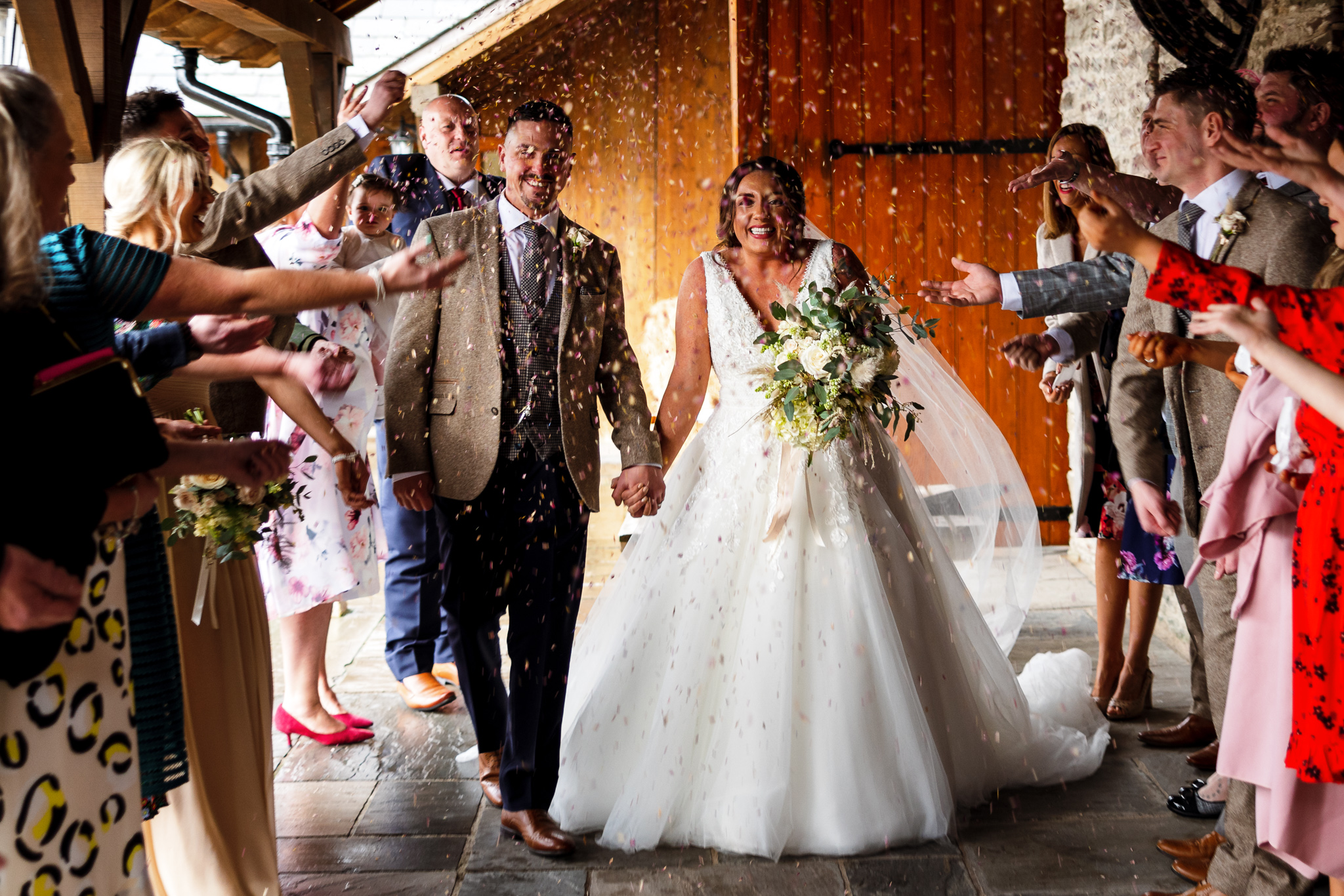 The Barn at Brynich Wedding - Confetti