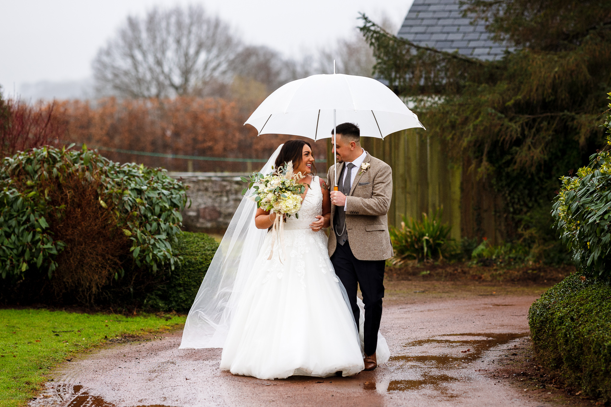 The Barn at Brynich Wedding - In the rain