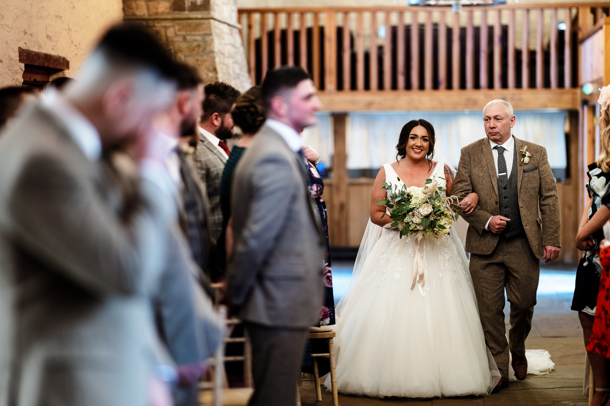 The Barn at Brynich Wedding - bride arrival