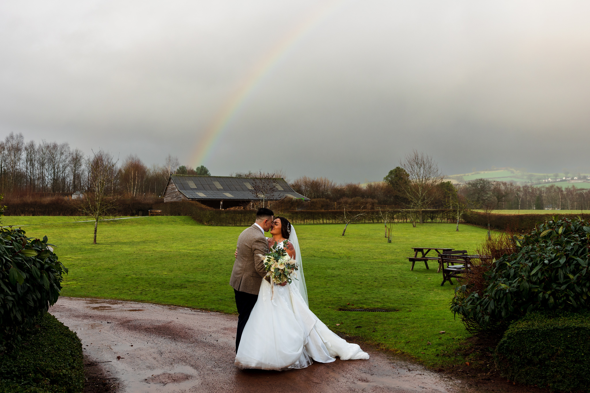 The Barn at Brynich Wedding - Rainbow
