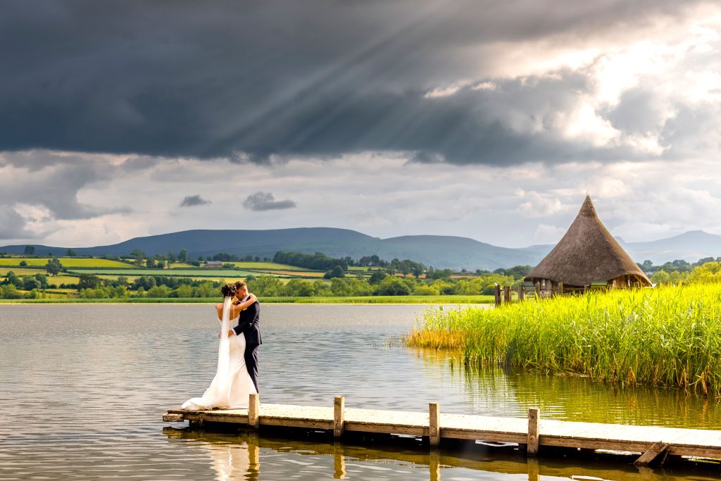 Wedding Photography South Wales - Wedding couple at Llangorse Lake
