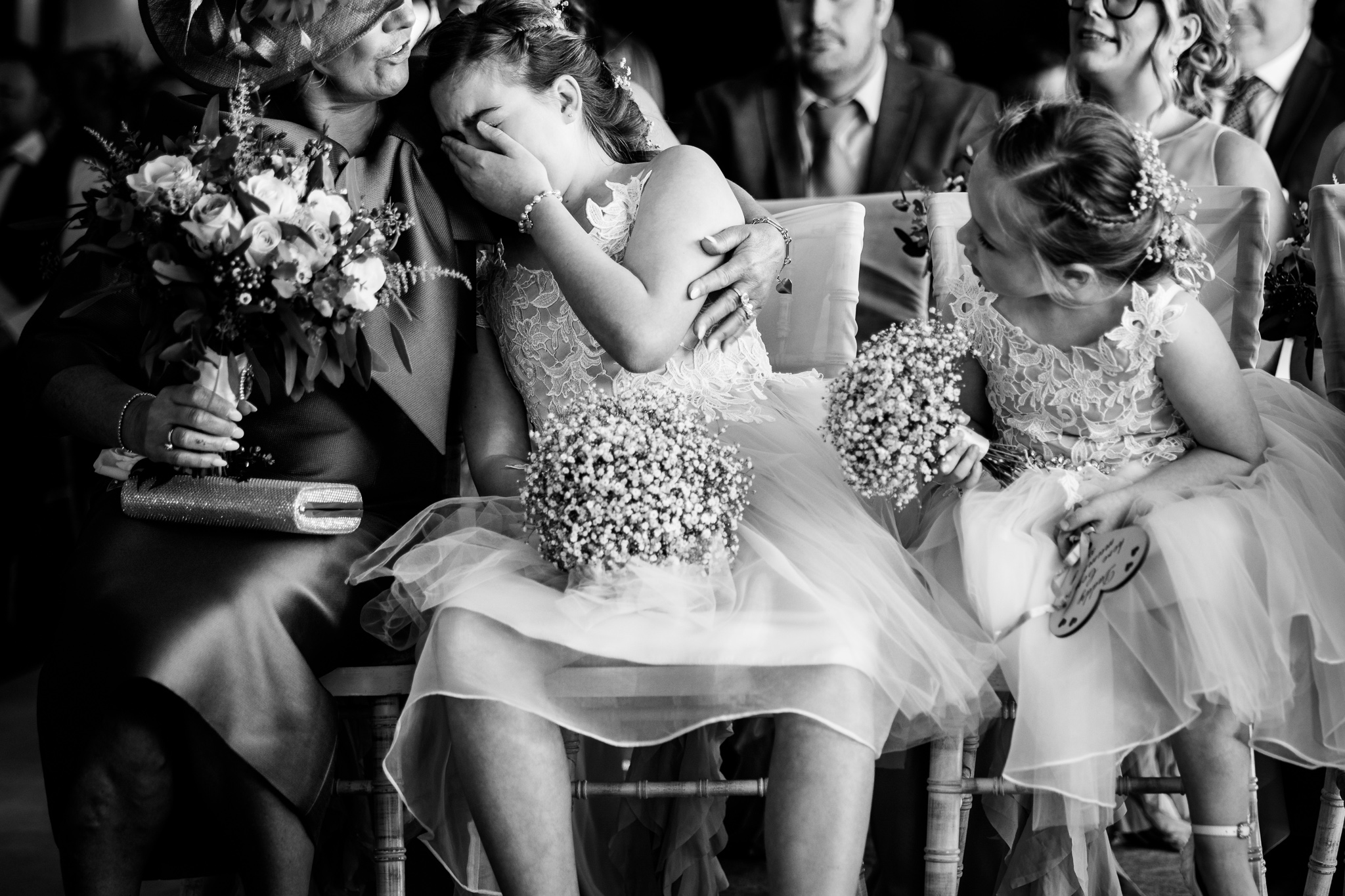 Llechwen Hall Hotel Wedding. emotional flower girl