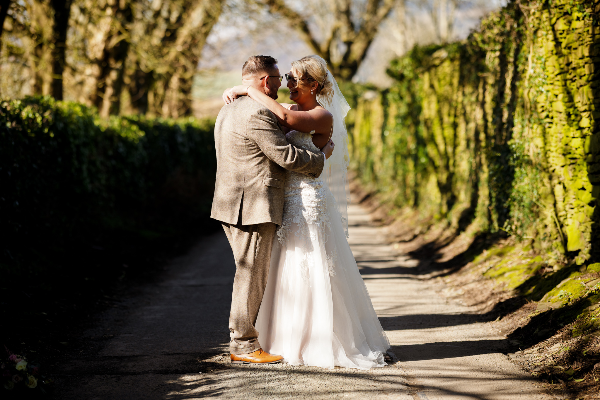 Llechwen Hall Hotel Wedding. Bride and Groom portrait