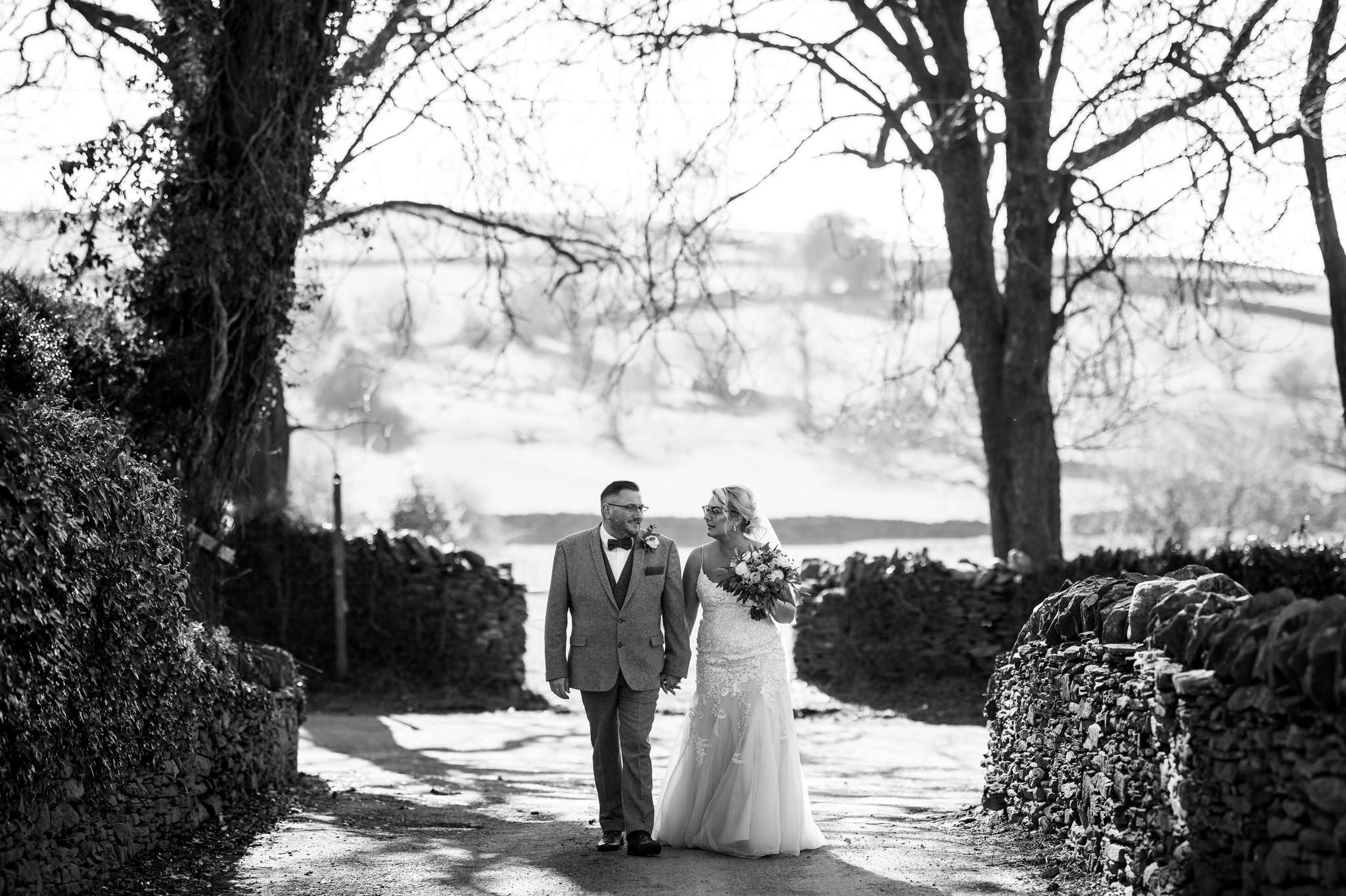 Llechwen Hall Hotel wedding. Bride and Groom natural portrait