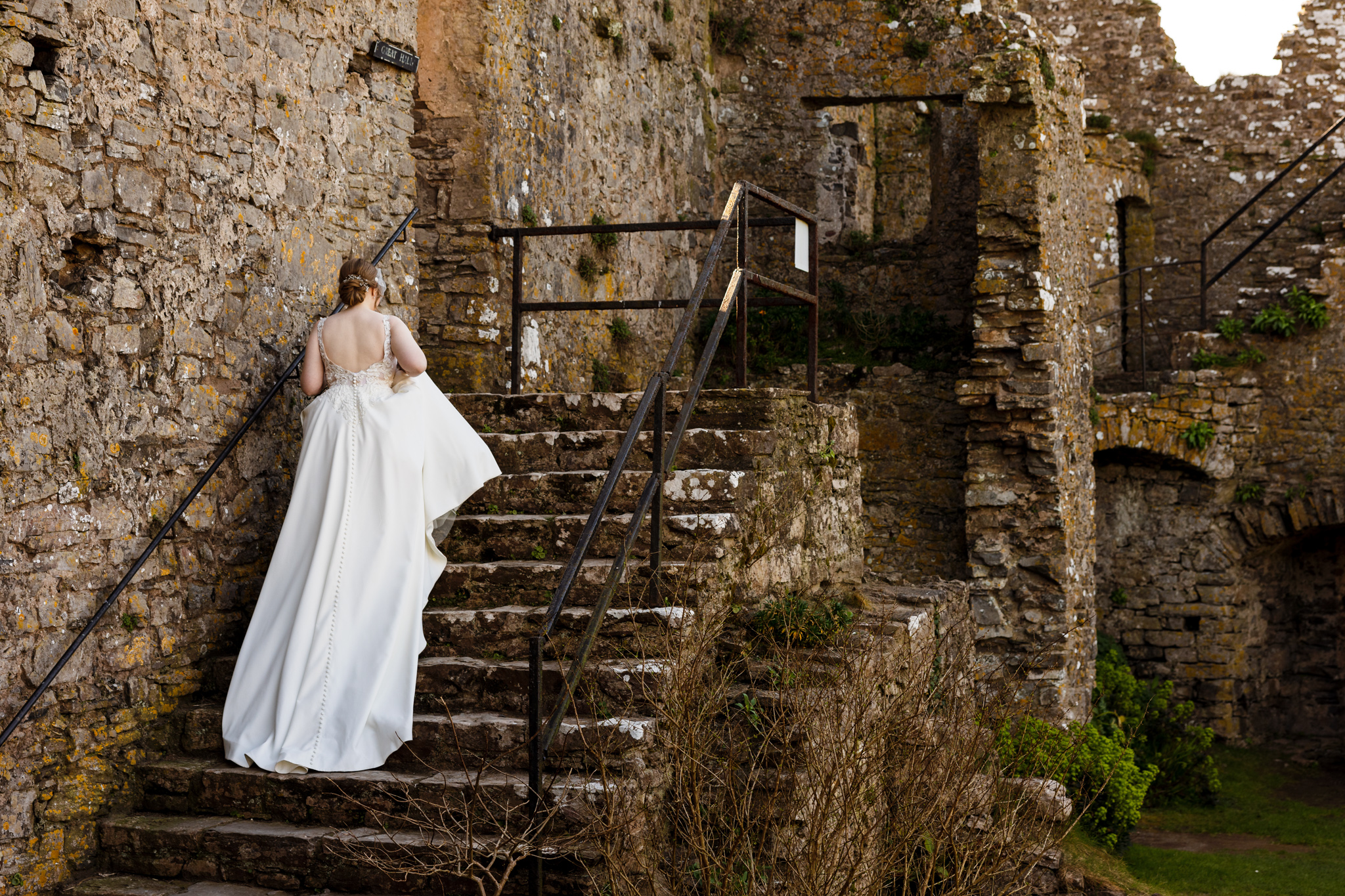 Manorbier Castle Wedding - Bride arrival
