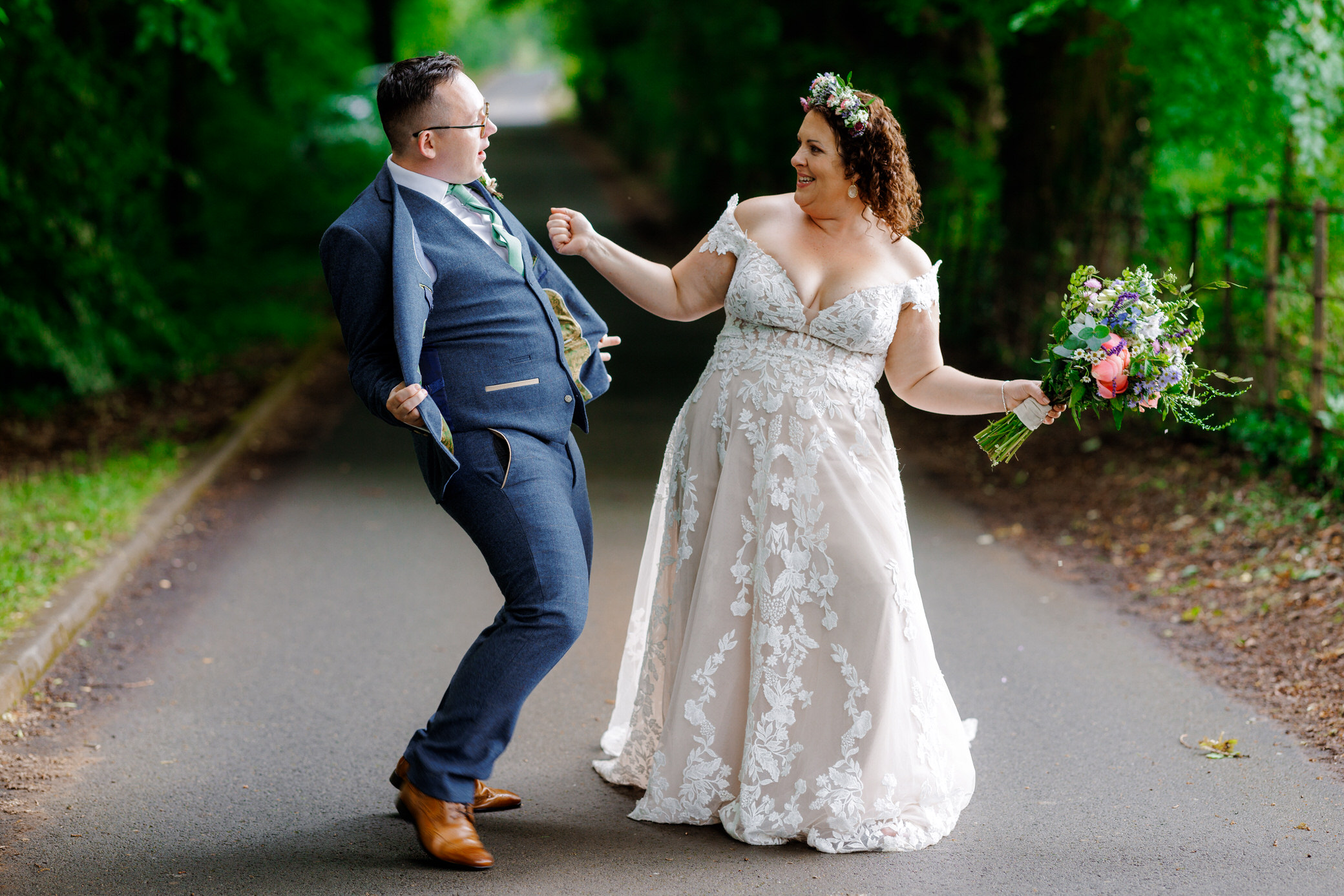 Coed Y Mwstwr Wedding Photography - Fun couple Portrait