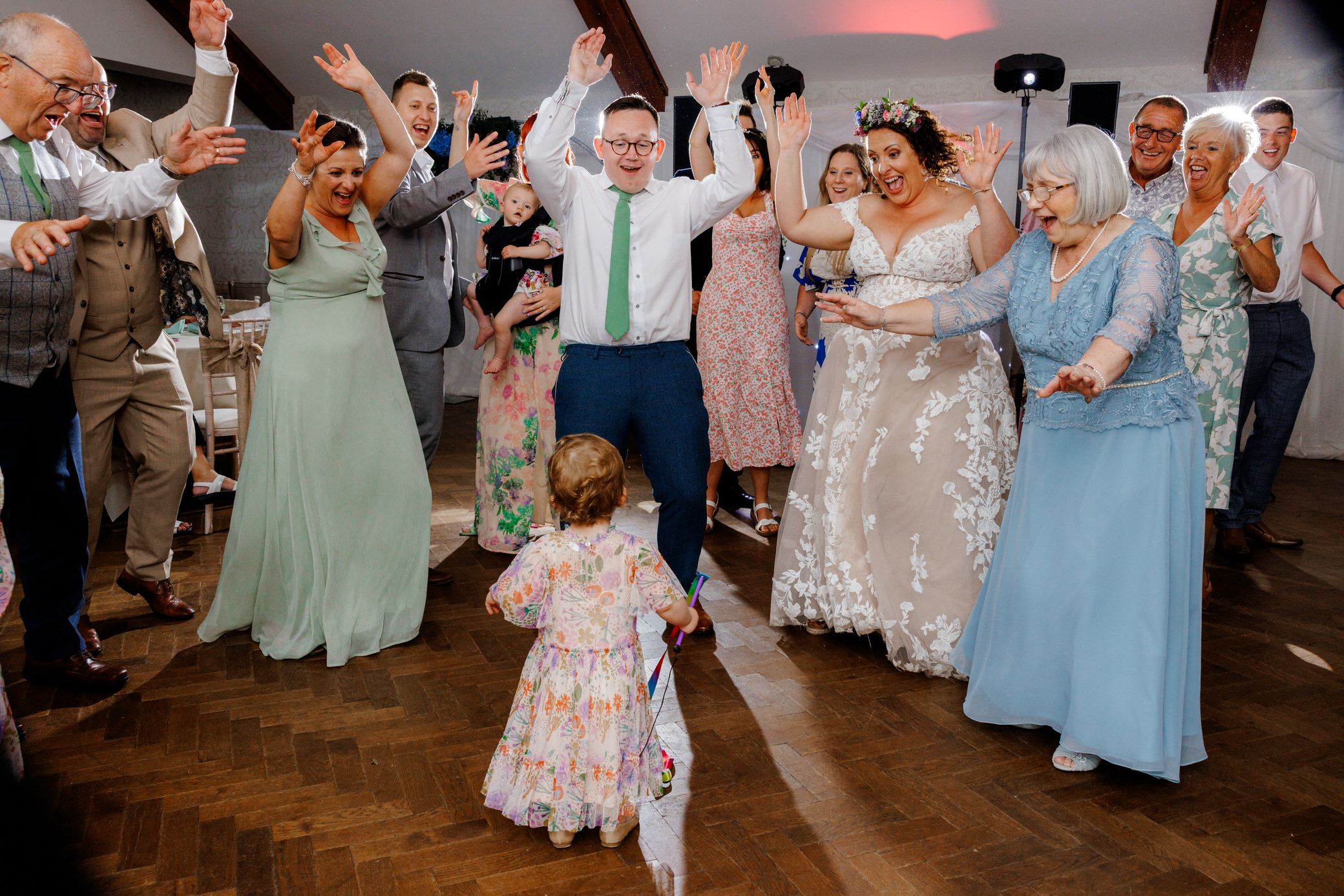 Coed Y Mwstwr Wedding Photography - Evening wedding party