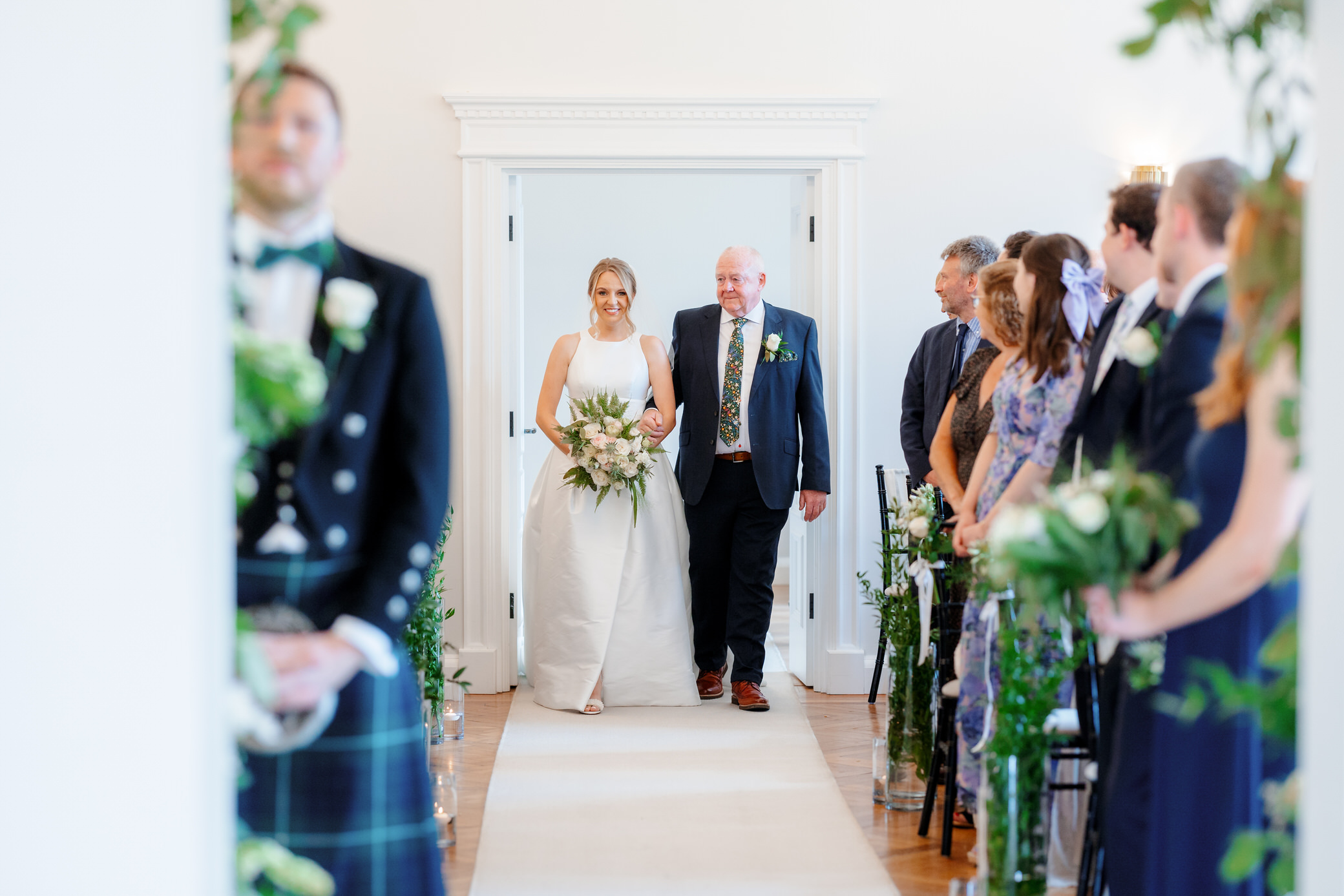 Sant Ffread House Wedding Photography - Bride entrance