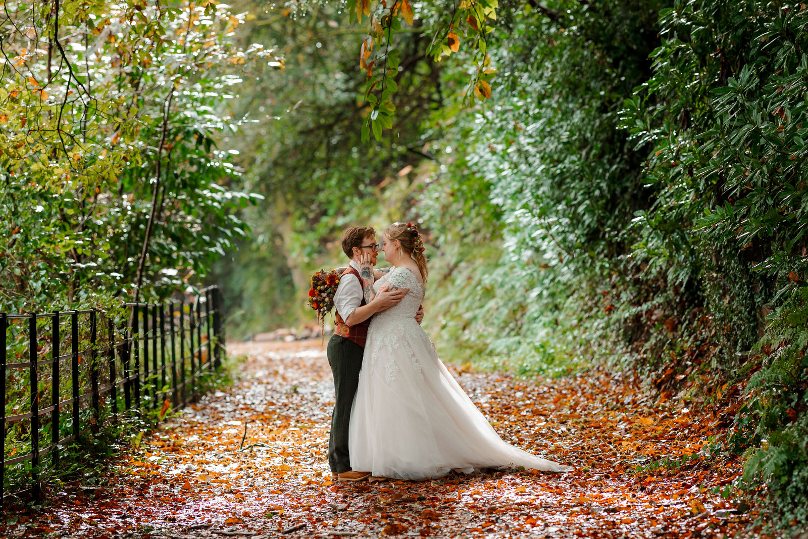 Handfasting ceremony, woodland wedding South Wales