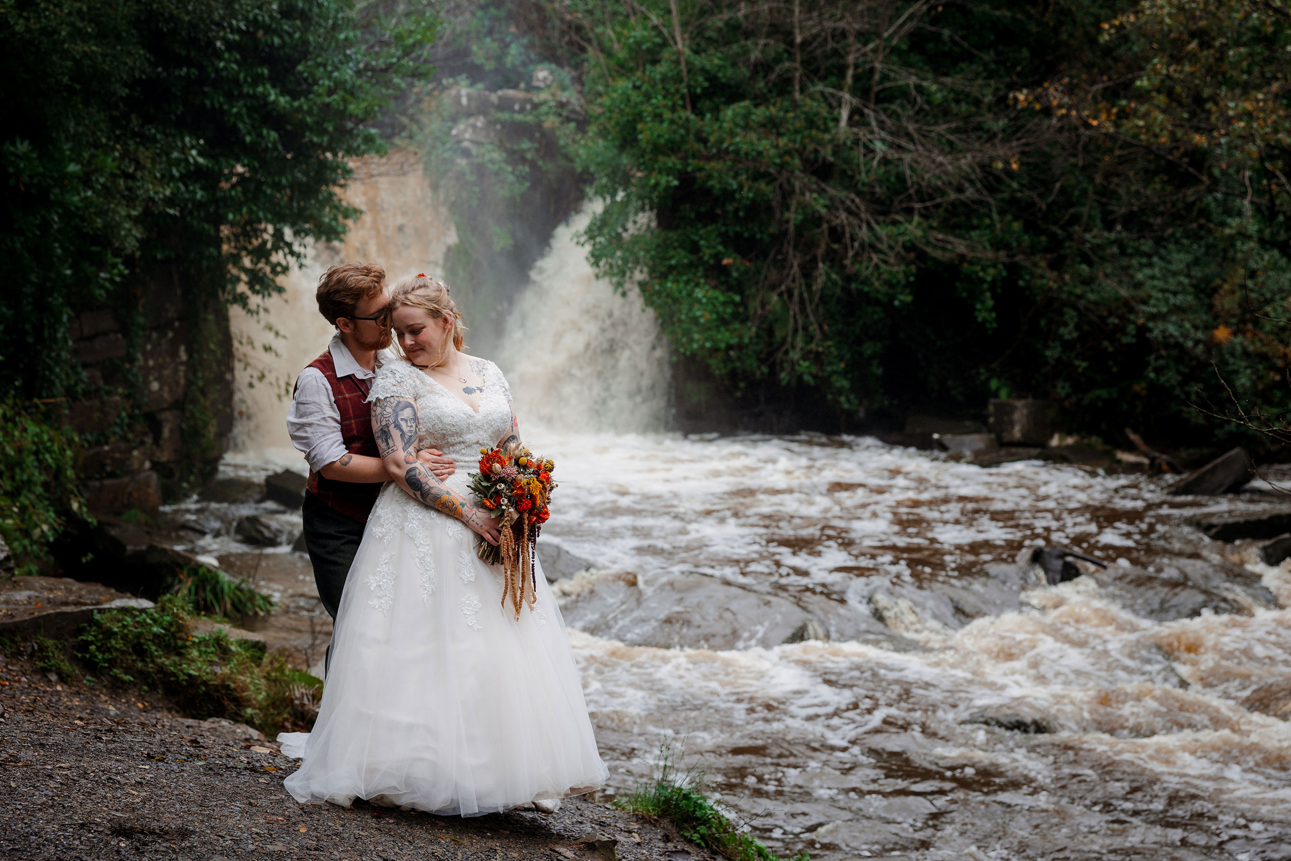 Handfasting Outdoor woodland wedding in Wales