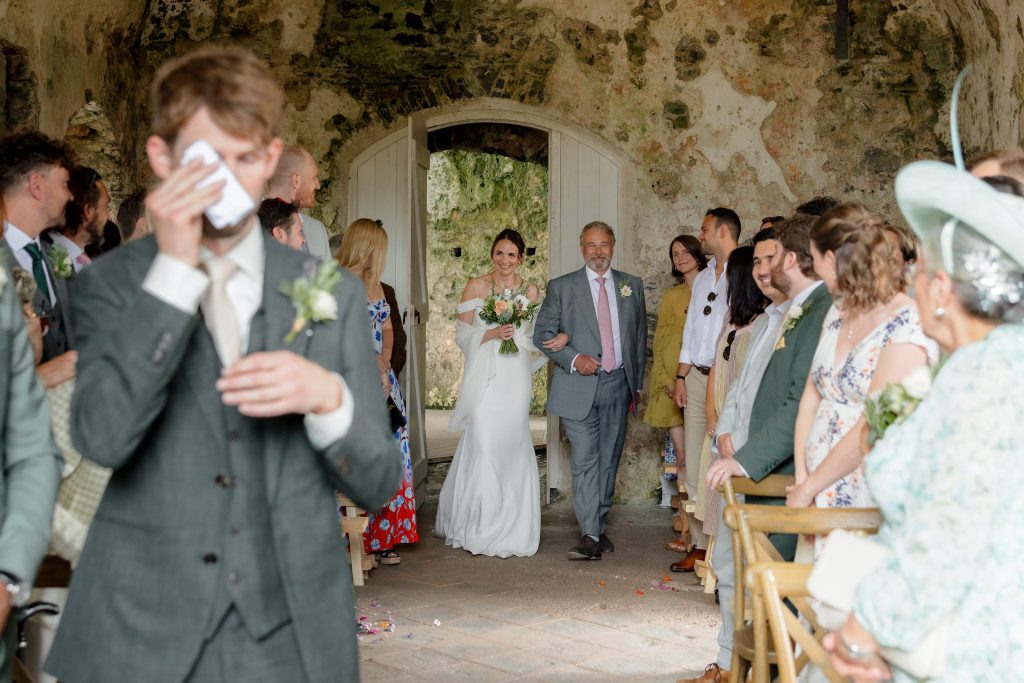 Manorbier castle wedding photography - The Ceremony in the chapel