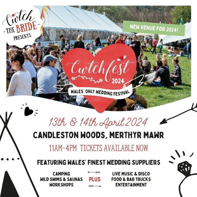 **WIN 3 pairs of complimentary tickets for Cwtchfest 2024**

Cwtchfest is being held at Candleston woods and  is the best wedding festival in Wales and there’s more. I will be there exhibiting on the 13th and 14th April so bring all your mates and let’s have a party.

Rules
_____

1. Like this post
2. Tag who you would like to bring
3. Share the post

Winners will be drawn on Friday 5th April

#cwtchthebride #candlestonwoods #welshwedding #southwalesweddings #weddingplanning #weddinginspiration #cardiffwedding #valeofglamorgan #bridgendwedding #swanseawedding #bridetobe #engaged #2024bride #2025bride #weddingfestival #walesweddingfestival 

@cwtchthebride @candlestonwoods | Wales wedding festival 2024