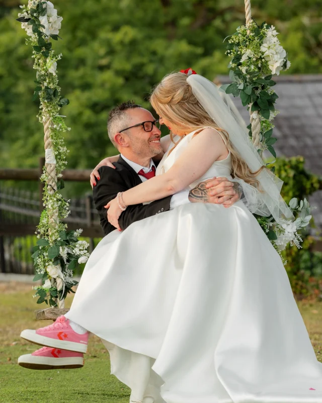 Julian & Stephanie are one of the sweetest couples I have met. I always say don’t conform and follow trends. Be yourselves and wear what you want to wear. It’s your wedding, your way.

Punkerdad Julian donned his Fred Perry’s,  Steph rocked her pink converse and they had a wedding Sandy and Danny (Grease) would be proud of.

Photographer: Steve Wheller @artbydesignphotography 
Venue: @canadalodgelake 
Hair: @louiseand2186 
MUA: @thebeauty.makeupacademy 
Flowers: @blaenycwmblooms 
Dress: @ginocerruti 
Cake: @bethsbakesnewport 
Stylist: @endless_love_events

#canadalodgeandlake #canadalodgewedding #canadalodgeweddingphotographer #cardiffweddingphotographer #greasewedding #rockandrollwedding #weddingphotographerwales #cardiffwedding #pinkconverse #fredperry