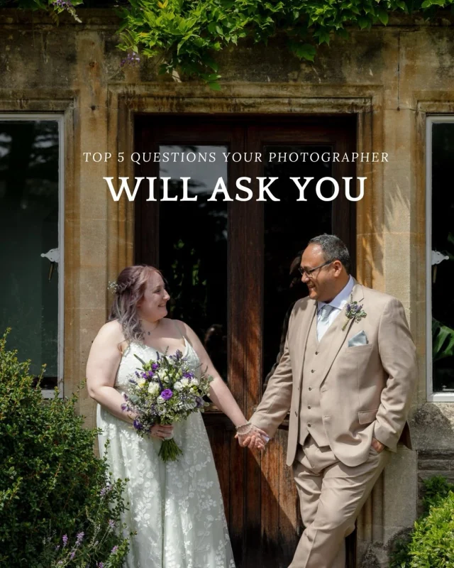 The top 5 questions your photographer will ask you?

These questions help your photographer plan the photography timeline for your day. So they know where to be at the right time and to ensure you have the best time ever. Time with your guests, time with each other and time for chilled out, relaxed pictures. 

So you have the best day ever - No one likes a stress head

———————————————————————————

1. What time is the ceremony?

An obvious question but this allows them to work out the timeline for the following:

* What time to arrive for wedding prep coverage.
* What time to leave to get to the ceremony venue (travel time may have to be included)
* Work out the time needed between the end of the ceremony and the start of your wedding breakfast. (For family & couple photography plus time for you to enjoy your reception

2. What time are your speeches and are they before the meal? 
* Having speeches before your meal can be beneficial, especially for the best man who might be so nervous that they can’t eat their food and once the speeches are over everyone can eat, drink and party. Allow for 20-40 minutes for all speeches. If they are after your meal then your photographer will need to know what time they will be starting.

3. What time is your first dance?

Again, so your photographer knows where to be at the right time and gives them time to set up any lighting. Also lets them work out if they have time between the end of the wedding breakfast and the first dance for evening portraits with the couple

4. Are there any specific family group portraits you would like?

These are portraits that are not in the standard list. Also let them know of any special considerations they need to be aware of e.g Parents divorced or past away.

5. Does my bum look big in this?

Your photographer wants to look and feel good as well :-)

Wedding Photography Help | Wedding Photographer Wales and UK

#weddinghelp #weddingphotographytips #weddingphotographerwales