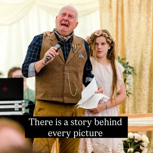 There is a story behind every picture 

Weddings are full of emotion, and nowhere is that felt more than during the speeches.

In this moment, the father of the bride became overwhelmed as he spoke about his wife and Claire’s mother, who had recently passed away. At the same time, his granddaughter quietly put her arm around his shoulder, offering comfort without saying a word.

It’s a photograph filled with both sadness and love. A reminder of how deeply connected families are, especially on days like these.

As a photographer, my role is to watch, listen, and understand the story unfolding around me. It’s about recognising moments like this and preserving them honestly, so that a single image can bring you back to exactly how it felt.

Of course, photographs of the couple matter. But so do the photographs of the people you love, the people who shaped your journey, and the moments that become part of your family’s story.

❤️

#WeddingPhotography #WeddingMoments #DocumentaryWeddingPhotography #WeddingStorytelling #FamilyMoments EmotionalWedding WeddingPhotographer RealMoments LoveAndLoss WeddingDayMemories